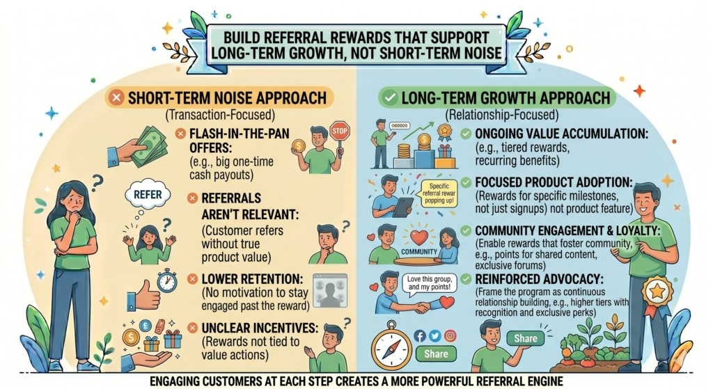 A referral reward should bring in the right customers. It should not attract people who only want free stuff and have no real interest in your product or service. It should not train your audience to wait for discounts. It should not create low-quality leads that waste your team’s time.