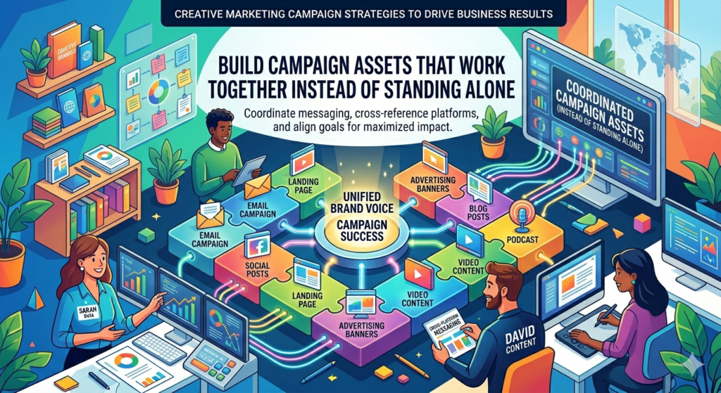 A campaign is not one ad, one email, one blog post, or one landing page. It is a connected system. Each asset should support the next one. When campaign assets are created separately, the customer gets a broken experience. The ad says one thing, the landing page says another, the email feels unrelated, and the offer is unclear.