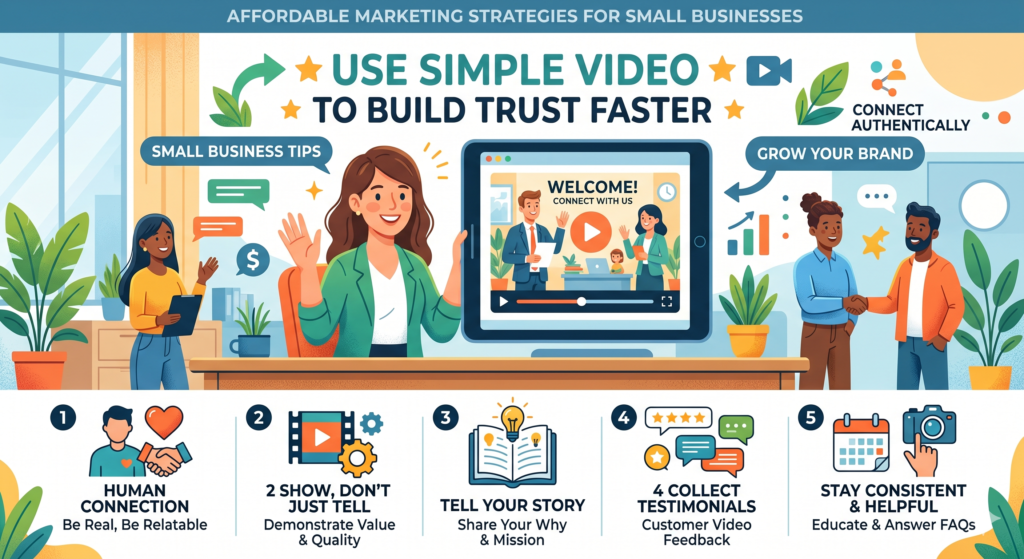 Video can feel scary for small business owners. They worry about looking perfect, buying equipment, editing for hours, or saying the wrong thing.