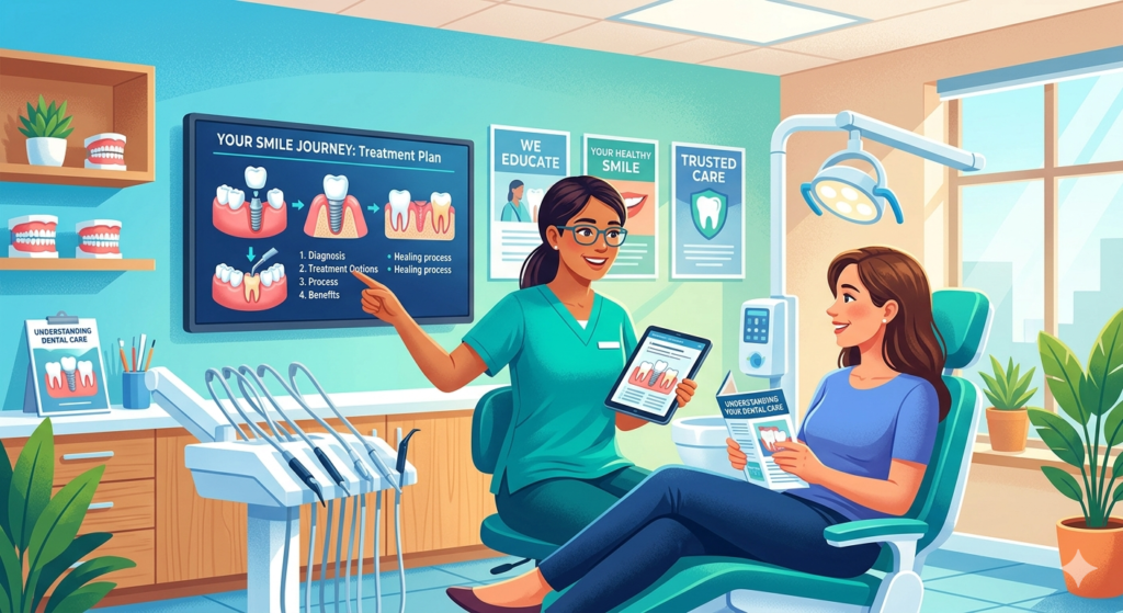 Marketing does not only happen online. It also happens inside the office. Every explanation, image, handout, conversation, and follow-up can help a patient understand their health and make a better decision.