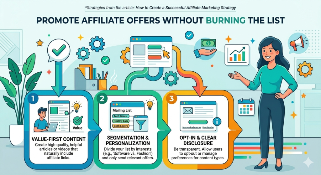 Affiliate promotions can earn well, but too many promotions can damage your list. People joined because they wanted help. If they feel like they are only being sold to, they will stop opening.