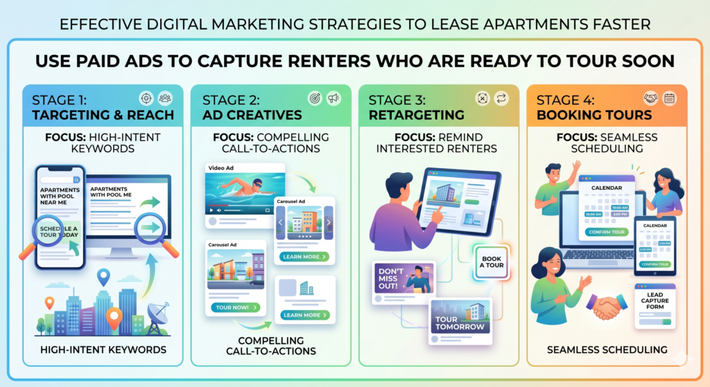 Many apartment communities waste money on ads because they treat them like a quick fix. They boost a post. They run a broad campaign. They send traffic to the homepage. Then they wonder why the leads are weak or why people do not show up for tours.