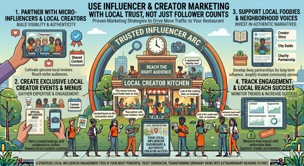 A restaurant does not need a creator with a million followers if most of those followers live too far away to visit. A local creator with a smaller but active audience can often bring better traffic because their followers are nearby, trust their taste, and actually need restaurant ideas in the area.