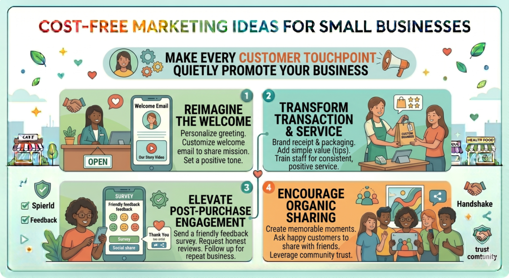 A customer sees your invoice. They read your email signature. They get your receipt. They receive your packaging. They hear your voicemail. They visit your shop. They see your WhatsApp status. They read your thank-you message. Each touchpoint can either do nothing or gently build trust.