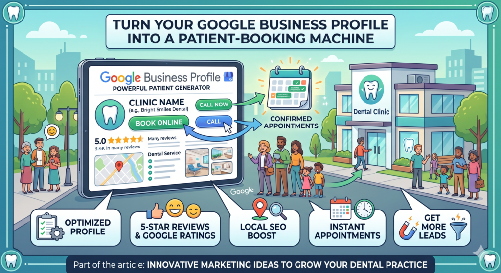 When someone searches for a dentist nearby, they often see the map results before anything else. They compare ratings, distance, photos, hours, services, and reviews. They may call straight from Google without even visiting your website.