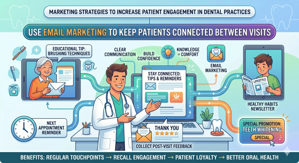 A good email program keeps your practice present in the patient’s life without feeling pushy. It helps patients understand their care, remember important visits, and feel like your team is still looking out for them after they leave the office.