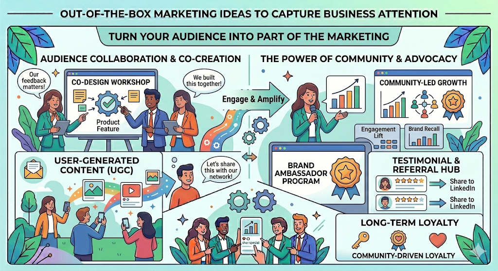 People pay more attention when they can take part, respond, compare, submit, vote, challenge, share, or see themselves in the content. This does not mean you need to build a huge community. It means your marketing should create moments of participation.